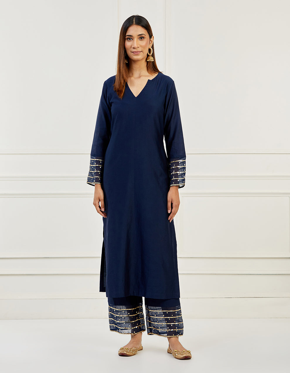 navy-blue-embroidered-chanderi-kurta-with-pants
