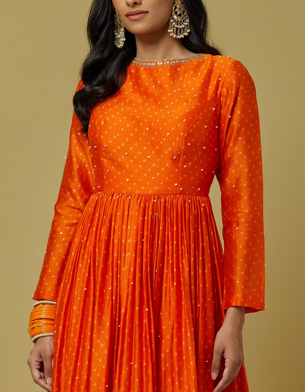 orange-embroidery-printed-chanderi-floor-length-and-dupatta