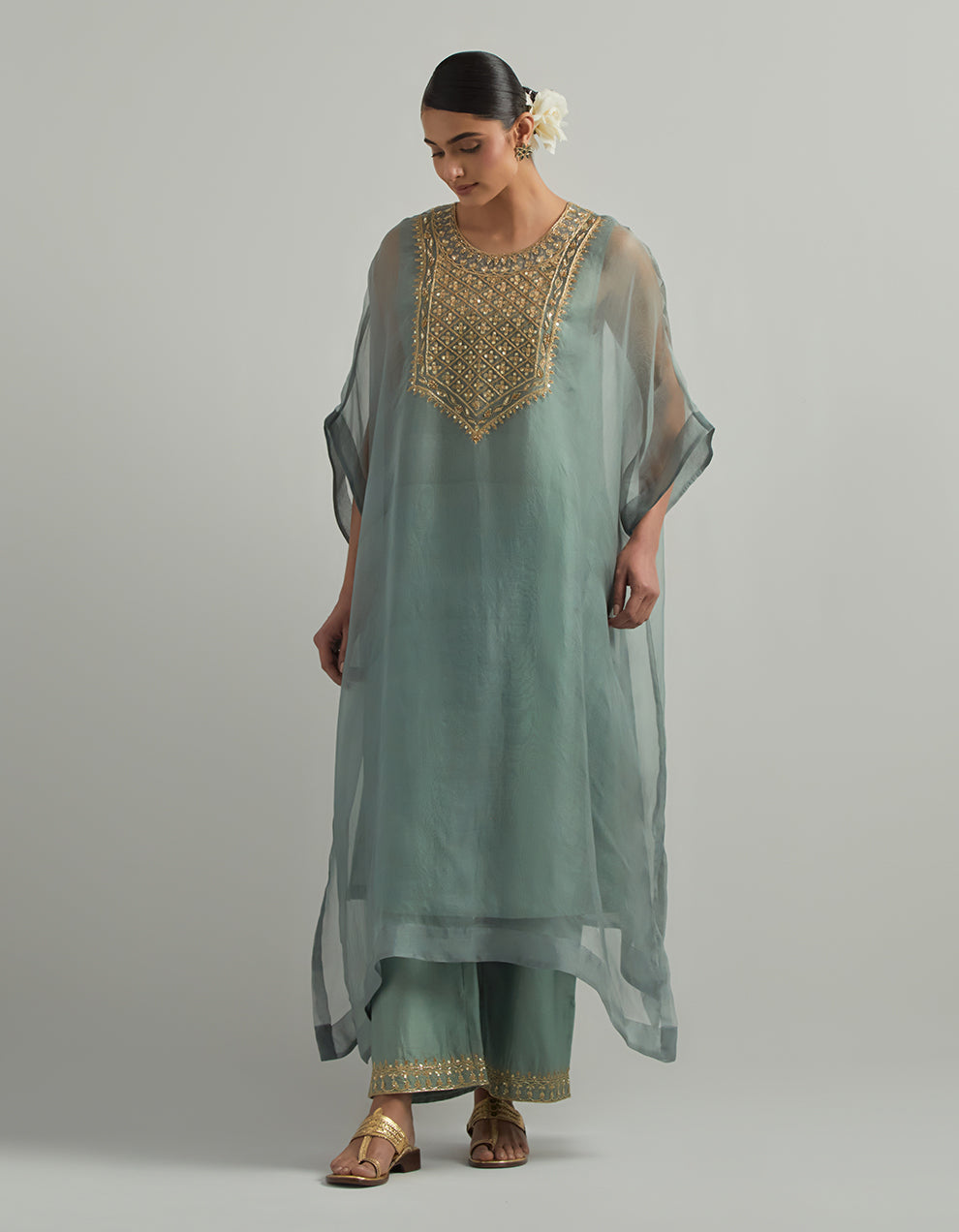 organza kaftan dress Sorento Communion Outfit Dress Organza Kaftan Preorder 9-10 / White