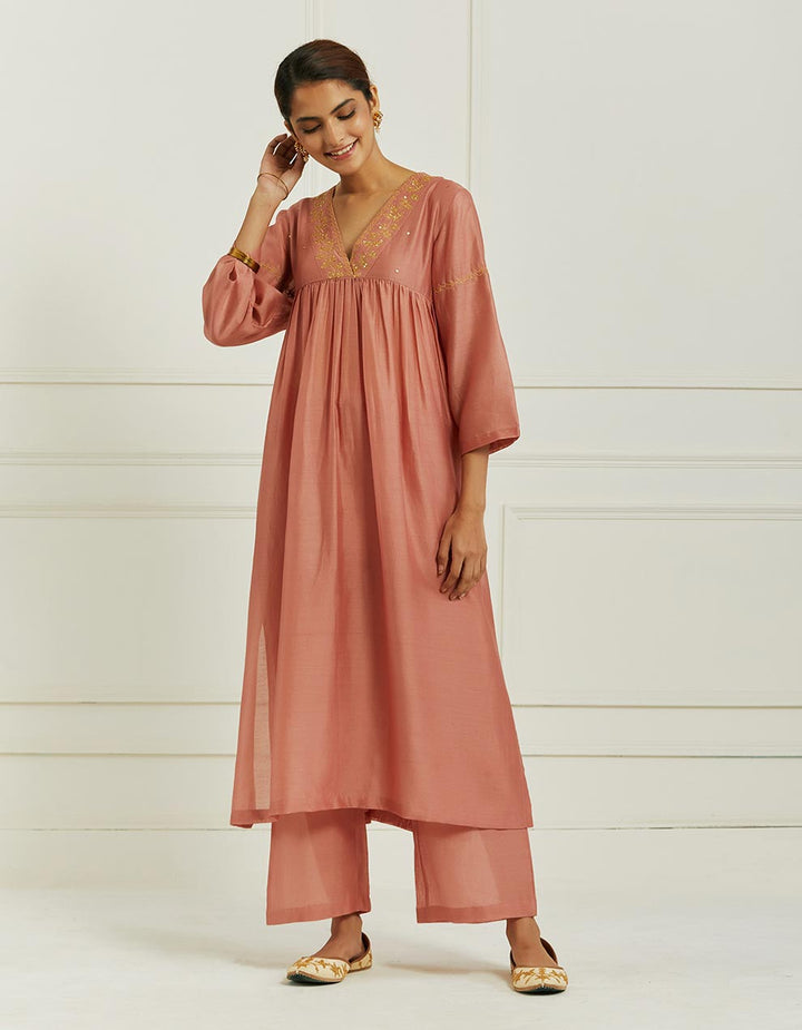 Dust Pink Chanderi Pants