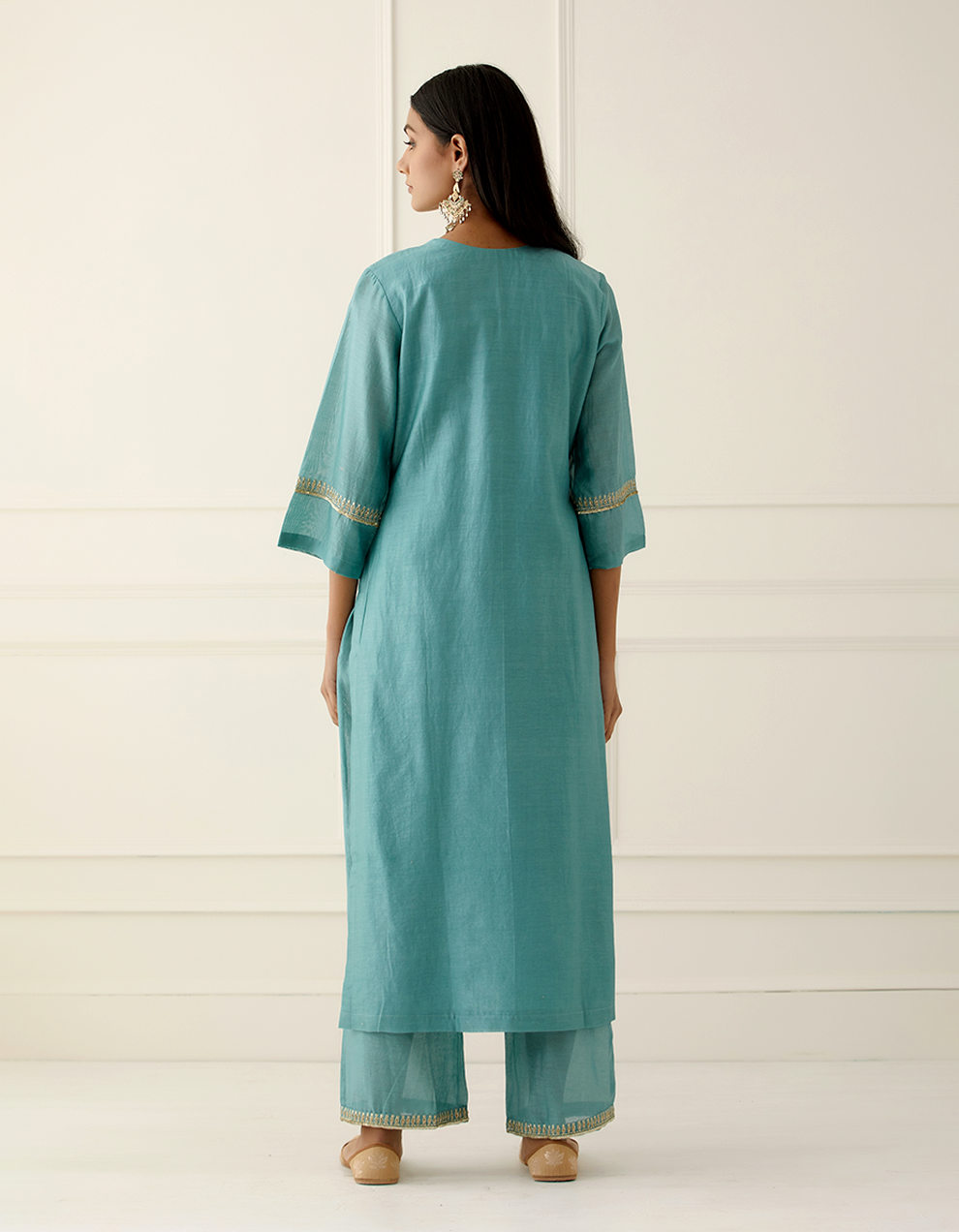 Sky Blue Embroidered Kurta