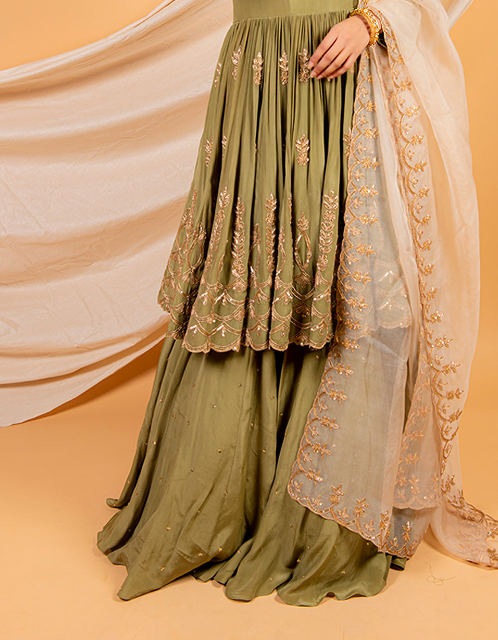 Buy-best-Green-embroidered-Kurti-with-skirt-and-dupatta-dress-for-women-in-India