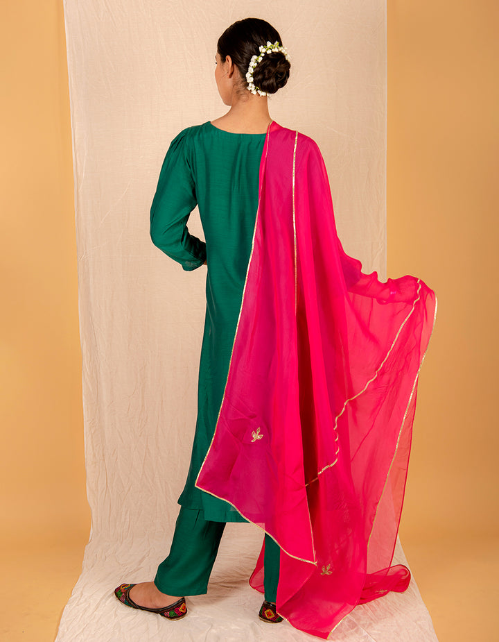 Buy-best-Magenta-pink-tissue-dupatta-dress-for-women-in-India