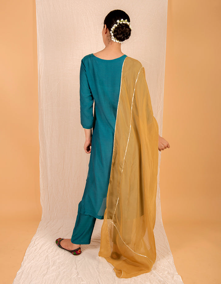 Buy-best-Mustard-yellow-tissue-dupatta-dress-for-women-in-India