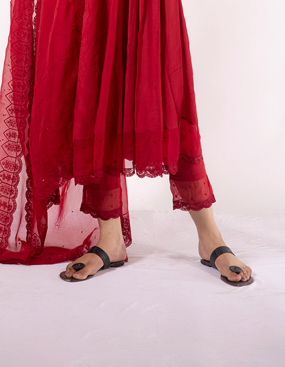 Buy-red-muslin-cotton-straight-pants-dress-for-women-in-India