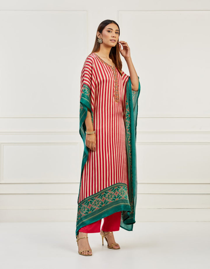 Pink-Green Kaftan