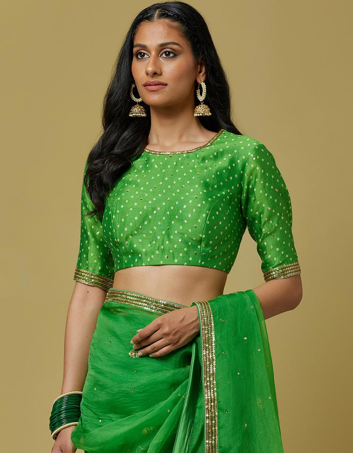 green-embroidery-printed-chanderi-blouse-with-organza-saree-and-satin-petticoat