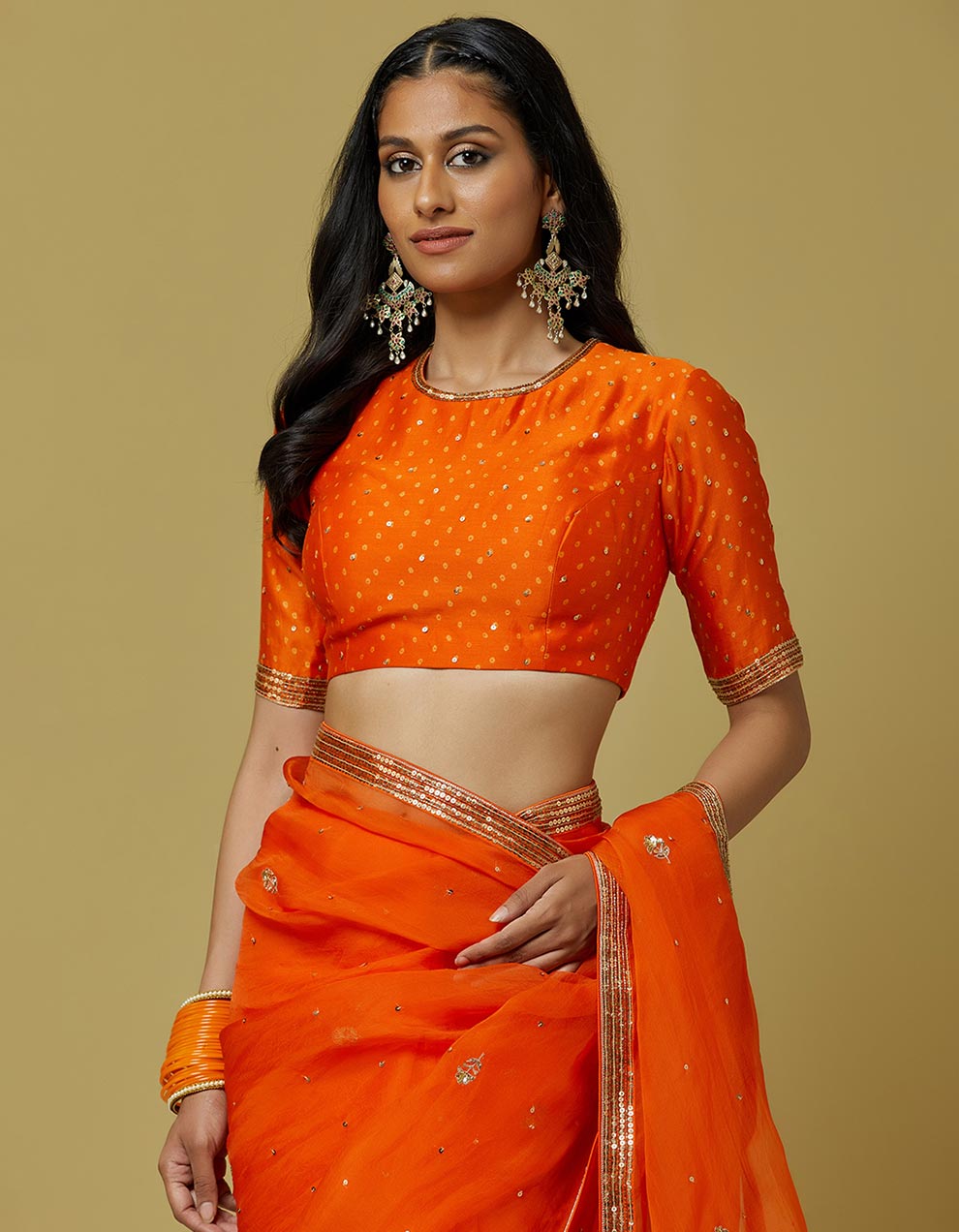 orange-embroidery-printed-chanderi-blouse-with-organza-saree-and-satin-petticoat