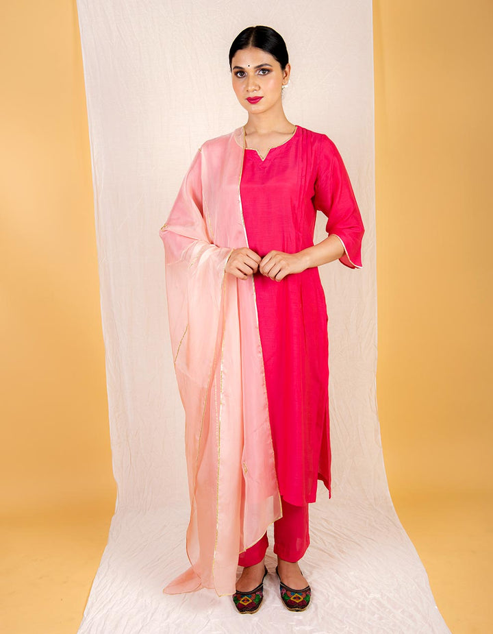 Buy-Green-straight-cut-kurta-with-pants-and-a-pink-tissue-dupatta-dress-for-women-in-India