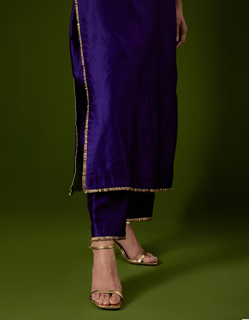 Purple Embroidered Suit Set
