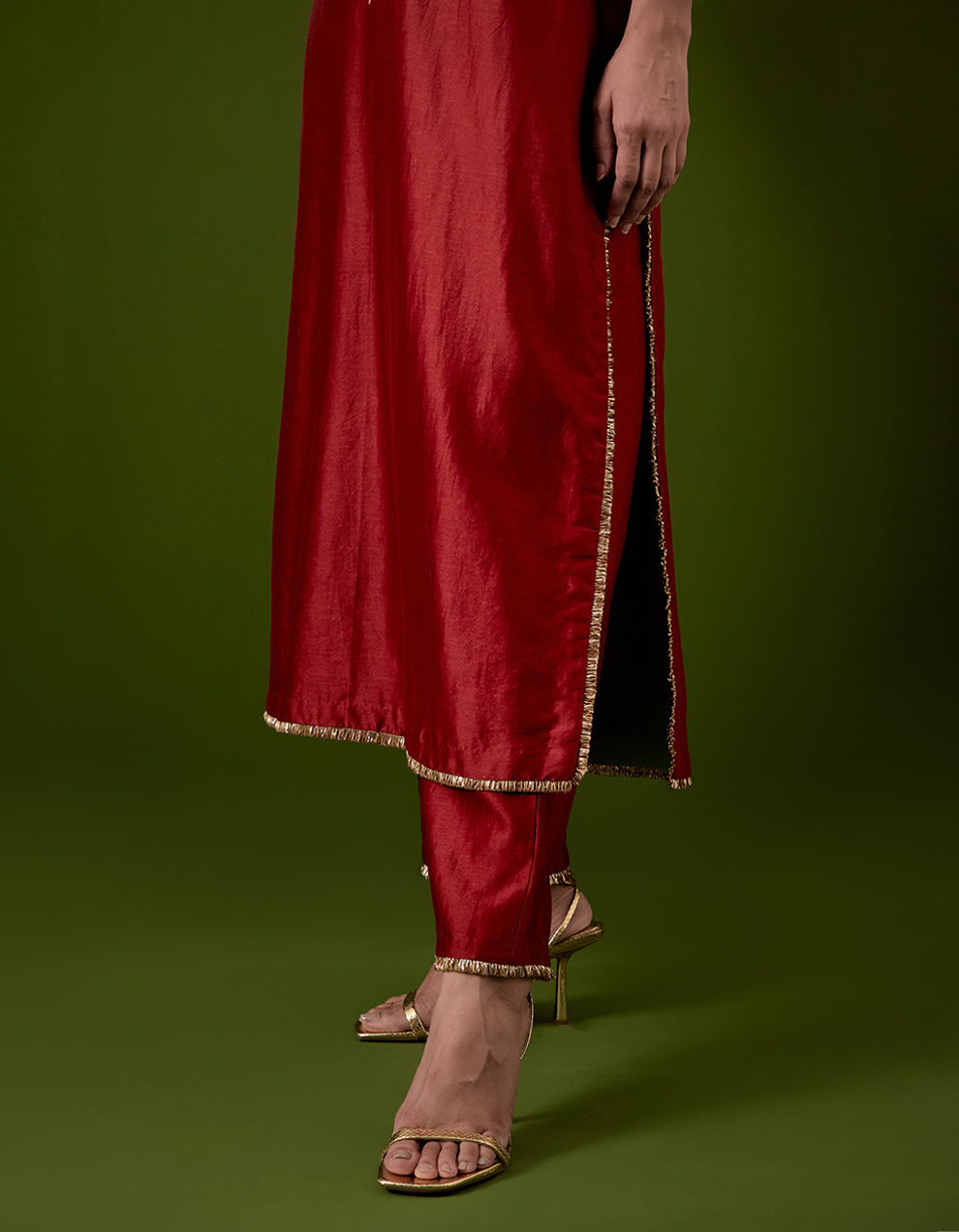 Red Embroidered Suit Set
