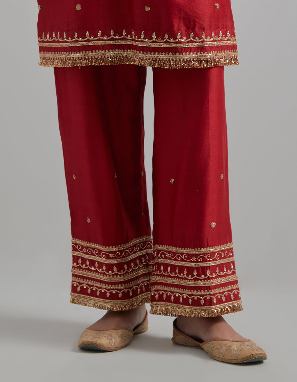Red Embroidered Suit Set