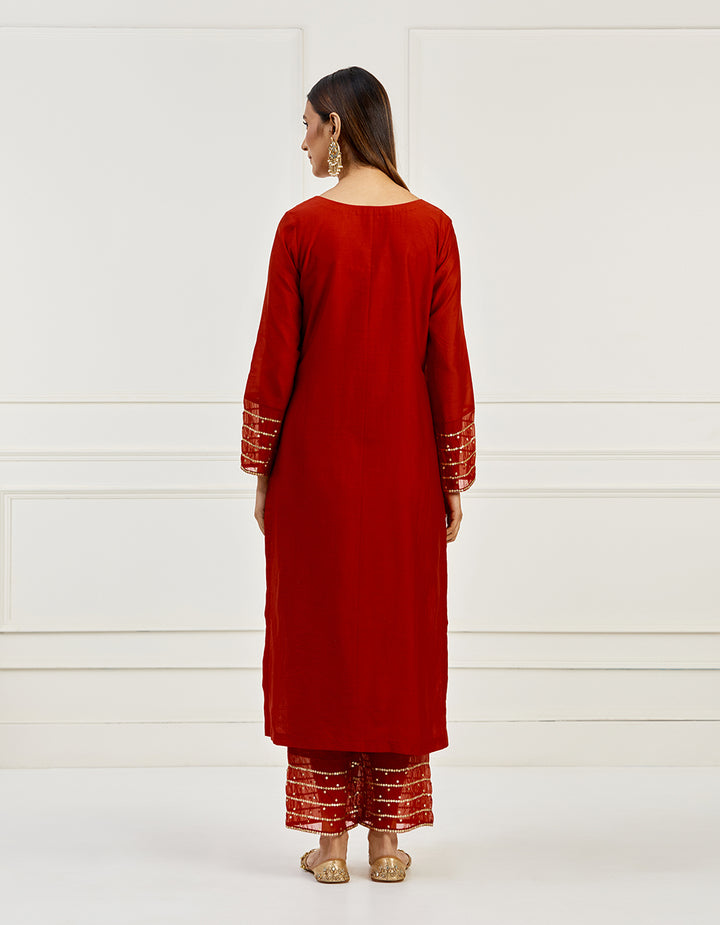 red-embroidery-chanderi-kurta