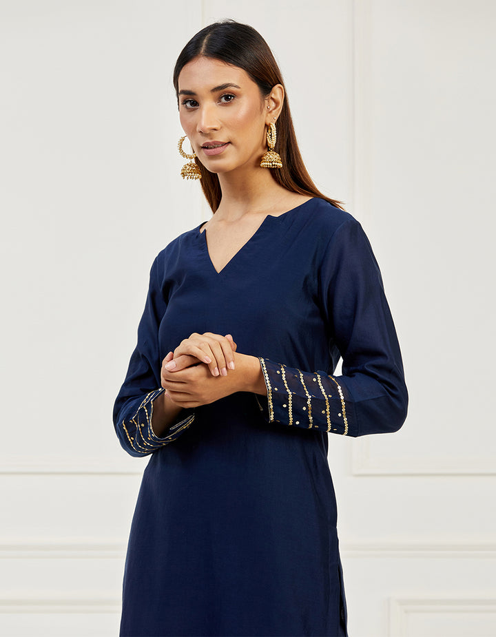 navy-blue-embroidery-chanderi-kurta-with-pants-and-dupatta